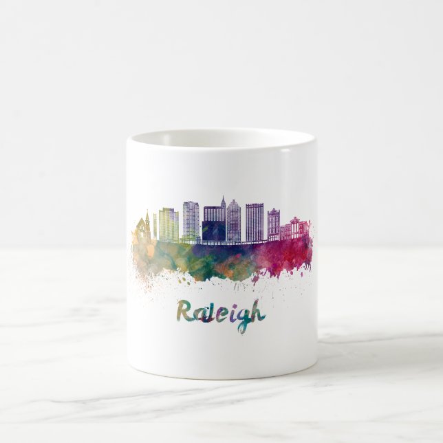 Mug Raleigh V2 skyline in watercolor (Centre)