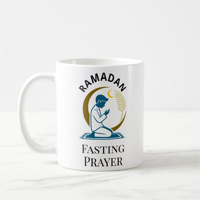 Mug Ramadan Fasting Prayer Man Islamic Vector Graphic  (Gauche)