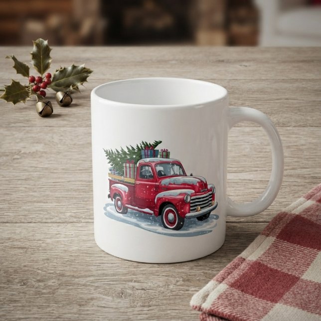 Mug Ramassage Rouge et Sapin de Noël (Créateur téléchargé)