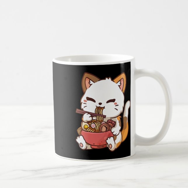 Mug Ramen Chat Anime Kawaii Chat Manger Ramen (Droite)