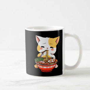 Mug Ramen Chat Manger des nouilles Kawaii Anime Merch 
