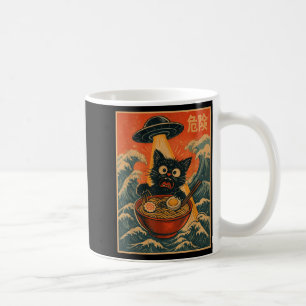 Mug Ramen Chat Noir Alien Ufo Drôle Japonais Kawaii An