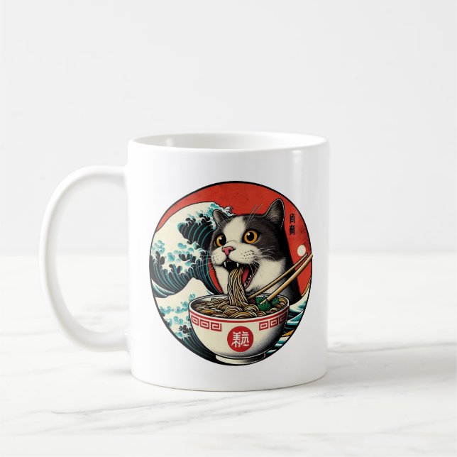 Mug Ramen de chat Art japonais Style vintage (Gauche)