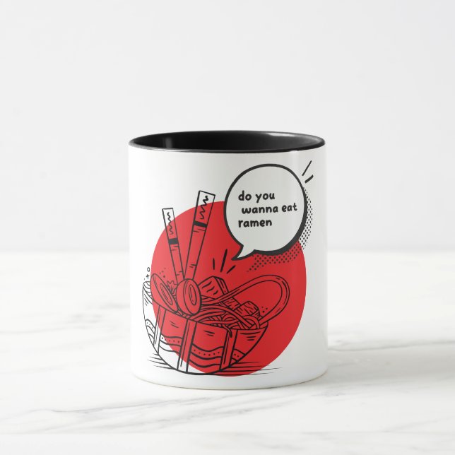 Mug Ramen Kawaii Mignon - Nourriture Japonaise Drôle  (Centre)