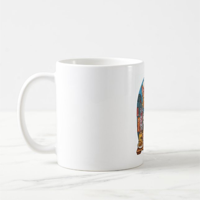 Mug Ramen Neko � Cuisine d'animé de chat drôle (Gauche)