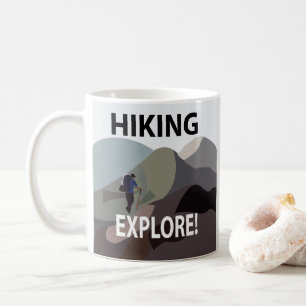Mug Randonnée Explorer Montagnes Aventure Randonnée