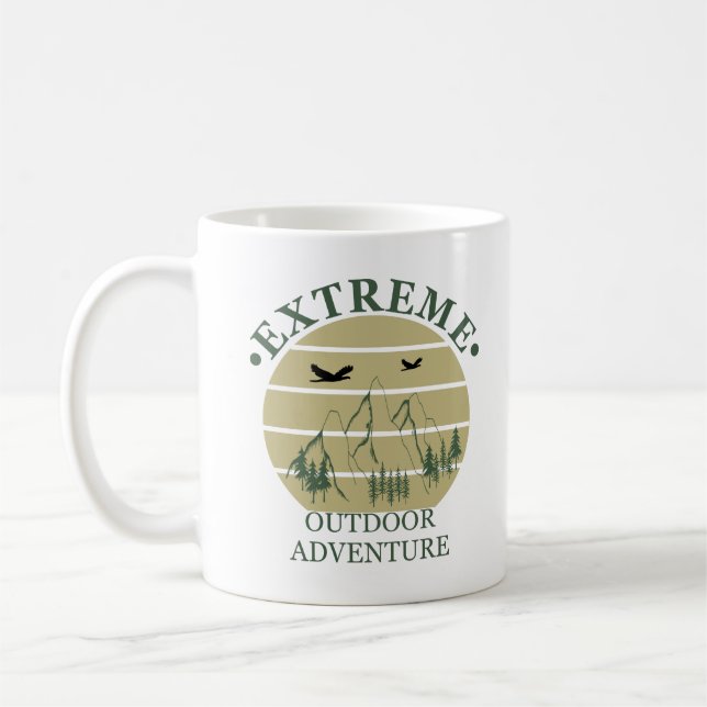Mug Randonnée extérieure pins d'aventure dans la forêt (Gauche)