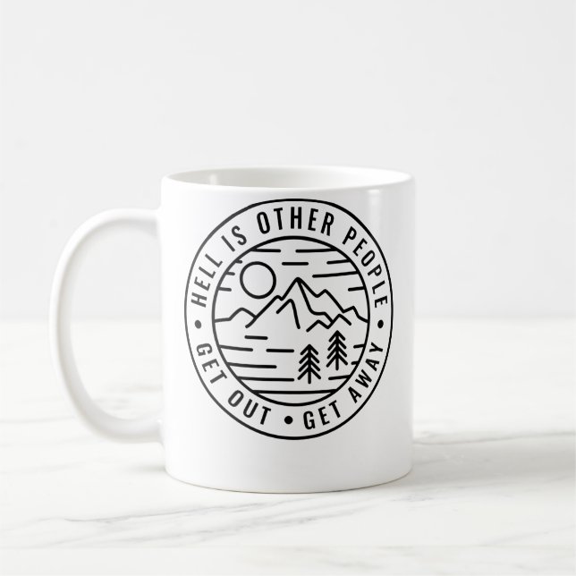 Mug Randonnée Sac À Dos L'Enfer C'est Les Autres Drôle (Gauche)