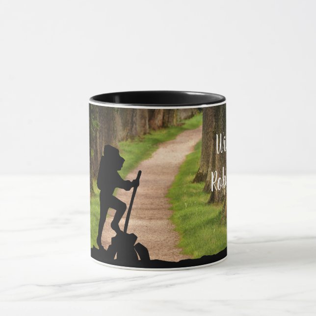 Mug Randonneur avec sentier forestier et boussole pers (Centre)