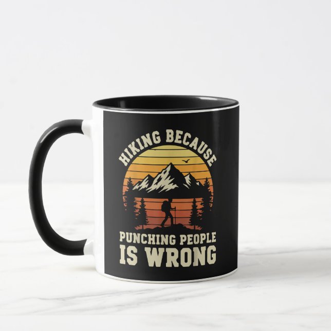 Mug Randonneur drôle extérieur Randonnée (Gauche)