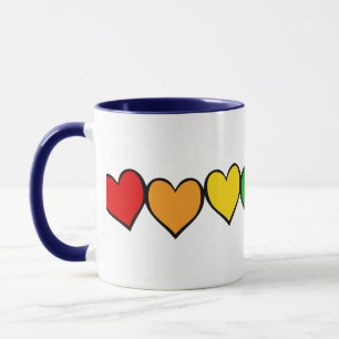 Mug Rangée de Coeurs Arc-en-Ciel