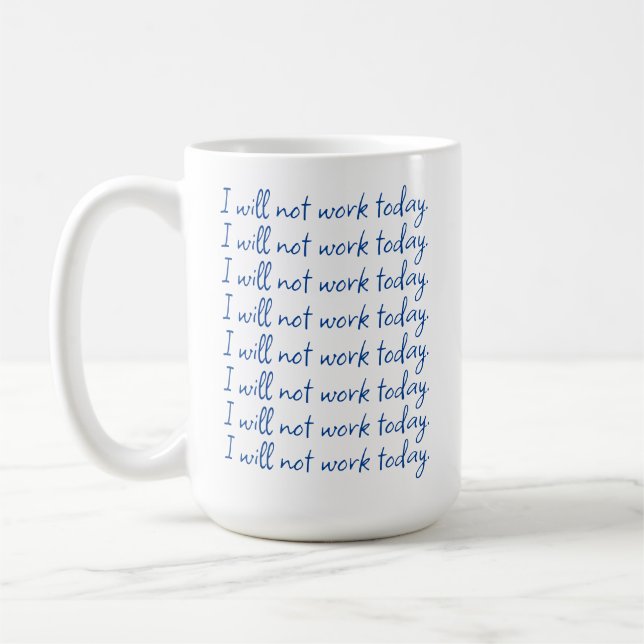 Mug Rappel de retraite amusant bleu et blanc (Gauche)