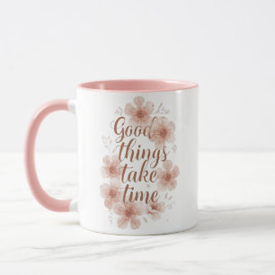 Mug Rappel doux avec des florales douces