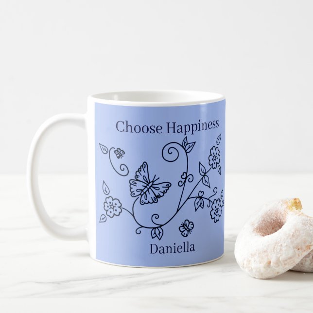 Mug rappel papillon bleu (Avec donut)