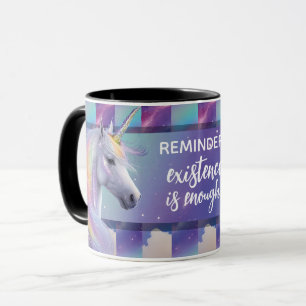 Mug Rappel Vous Êtes Suffisant Licorne Arc-en-Ciel
