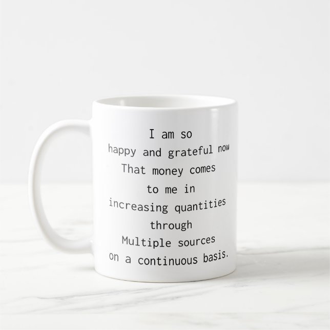 Mug Rappels quotidiens Affirmation loi d'attraction (Gauche)