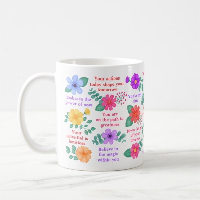 Mug Rappels quotidiens Affirmation motivationnelle pos (Gauche)