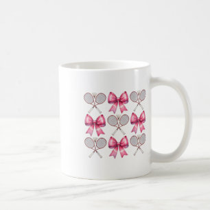 Mug Raquette de badminton à ruban rose Coquette Bow