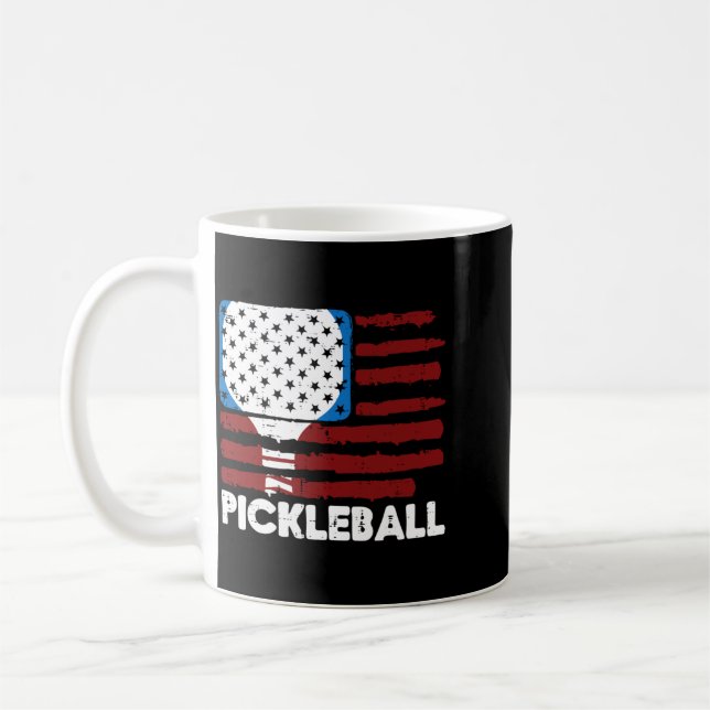Mug Raquette de Pickleball Drapeau Patriot Pickle Ball (Gauche)