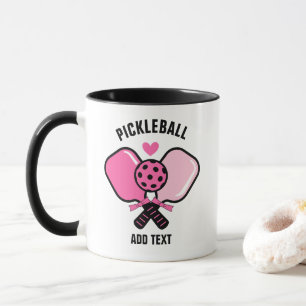 Mug Raquette de Pickleball Rose avec Ruban
