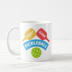 Mug Raquette et balle de Pickleball colorées