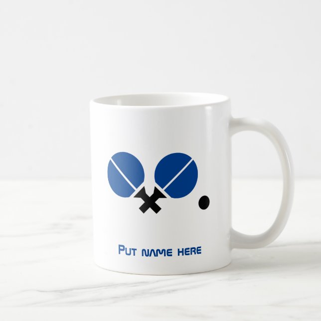 Mug Raquettes de ping-pong de ping-pong et bleu boule (Droite)