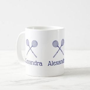 Mug Raquettes de squash croisées bleues