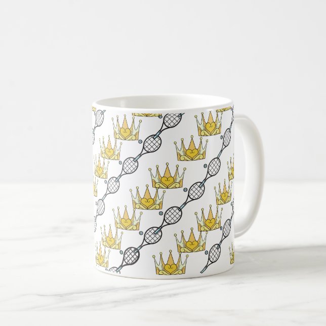 Mug Raquettes de tennis et couronnes Motif royal (Devant droit)