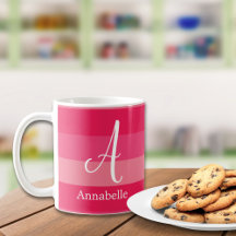 Raspberry Pink Strips Nom du monogramme personnali