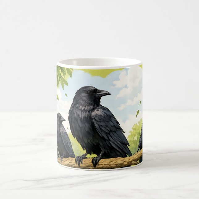Mug Rassemblement silencieux – Corbeaux sur une branch (Centre)