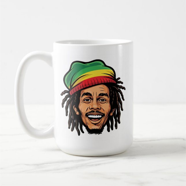Mug Rasta Roots & Reggae Rhythms - Iconic Bob Marley (Gauche)