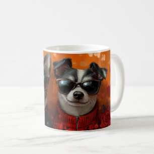 Mug Rat Terrier avec coeur Roses Saint-Valentin