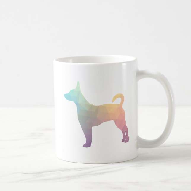 Mug Rat Terrier Coloré Motif géométrique Silhouette (Droite)