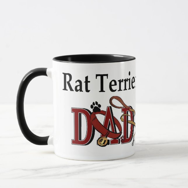 Mug Rat Terrier Papa Cadeaux (Gauche)