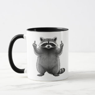 Mug Raton laveur aux deux doigts du milieu levés