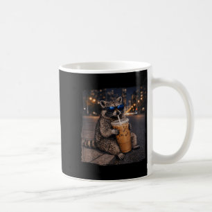 Mug Raton laveur buvant du café glacé mème animal drôl