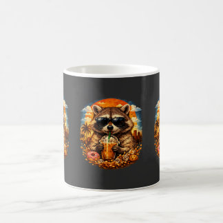 Mug Raton laveur buvant du café glacé Mème d'animal dr