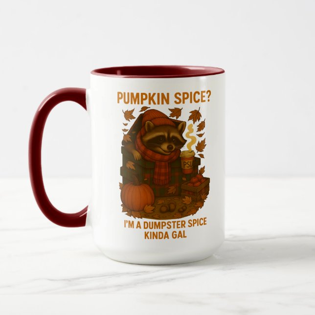 Mug Raton laveur d'automne latte épicée à la citrouill (Gauche)