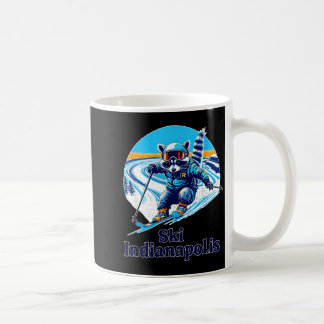 Mug Raton laveur de style rétro skiant à indianapolis