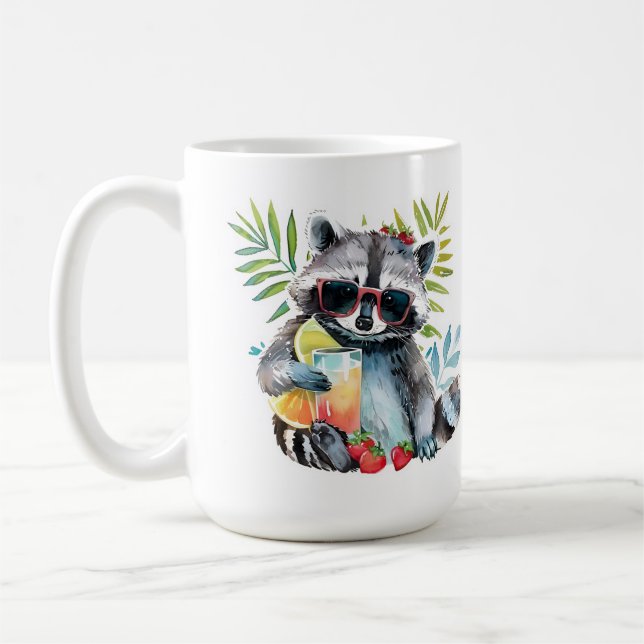 Mug Raton laveur d'été en lunettes de soleil (Gauche)