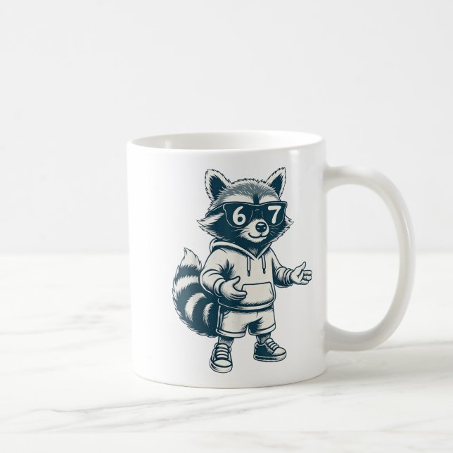 Mug Raton laveur drôle 67 Mème Six Sept  (Droite)