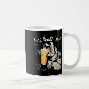 Mug Raton laveur drôle buvant du café glacé mème anima