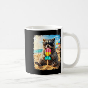 Mug Raton laveur drôle mangeant une sucette animale d'