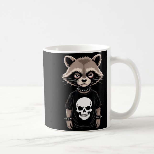 Mug Raton laveur emo foncé avec style punk alternatif  (Droite)