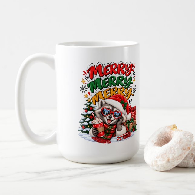 Mug Raton laveur festif Arbre de Noël Chocolat chaud M (Avec donut)