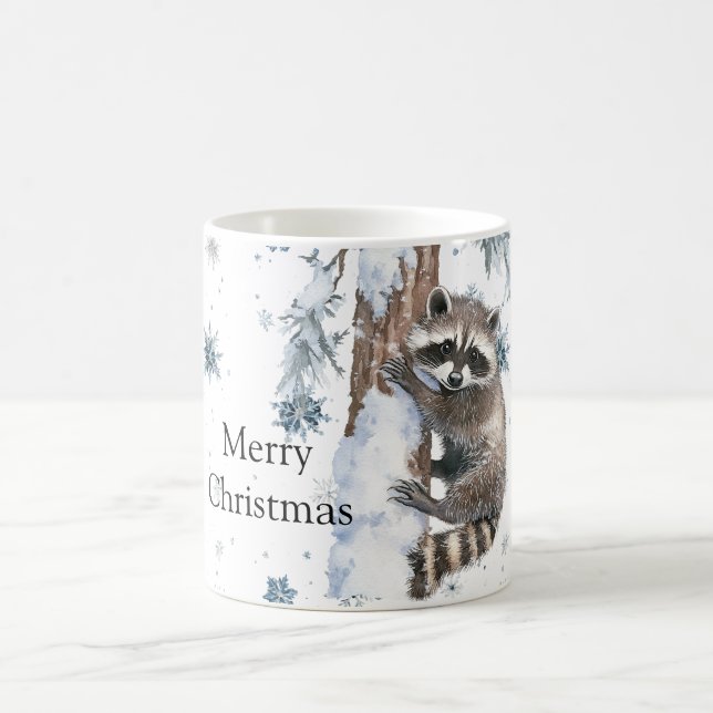 Mug Raton laveur Flocons Hiver Noël (Centre)