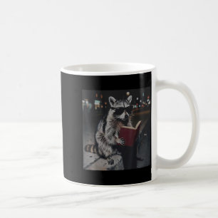 Mug Raton laveur lisant un livre mème d'animal drôle b