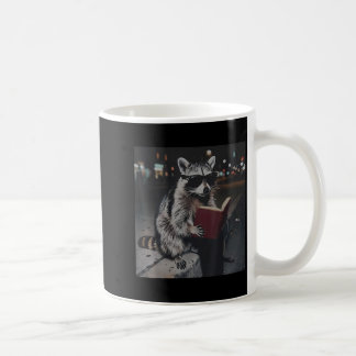 Mug Raton laveur lisant un livre mème d'animal drôle b