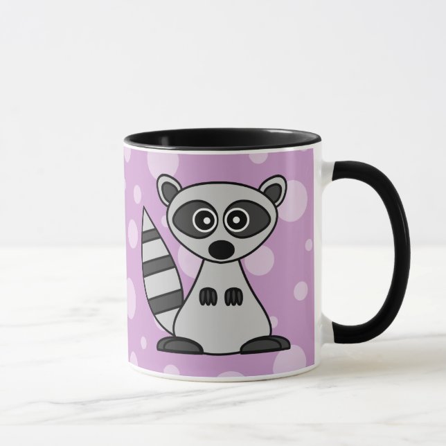 Mug Raton laveur mignon de bande dessinée (Droite)