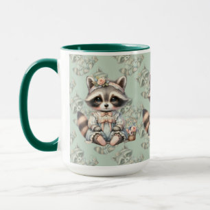 Mug Raton laveur pastel Cottagecore habillé vintage